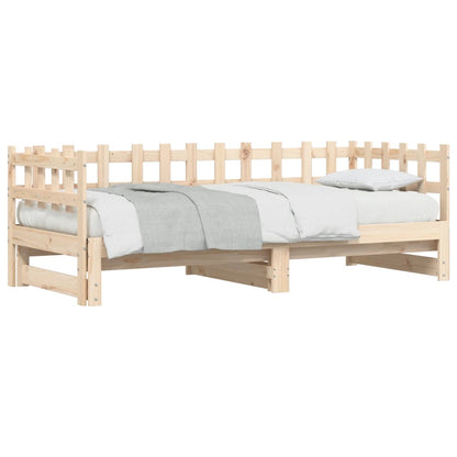 Pull-Out Day Bed Without Mattress 2X(90X190) Cm Solid Wood