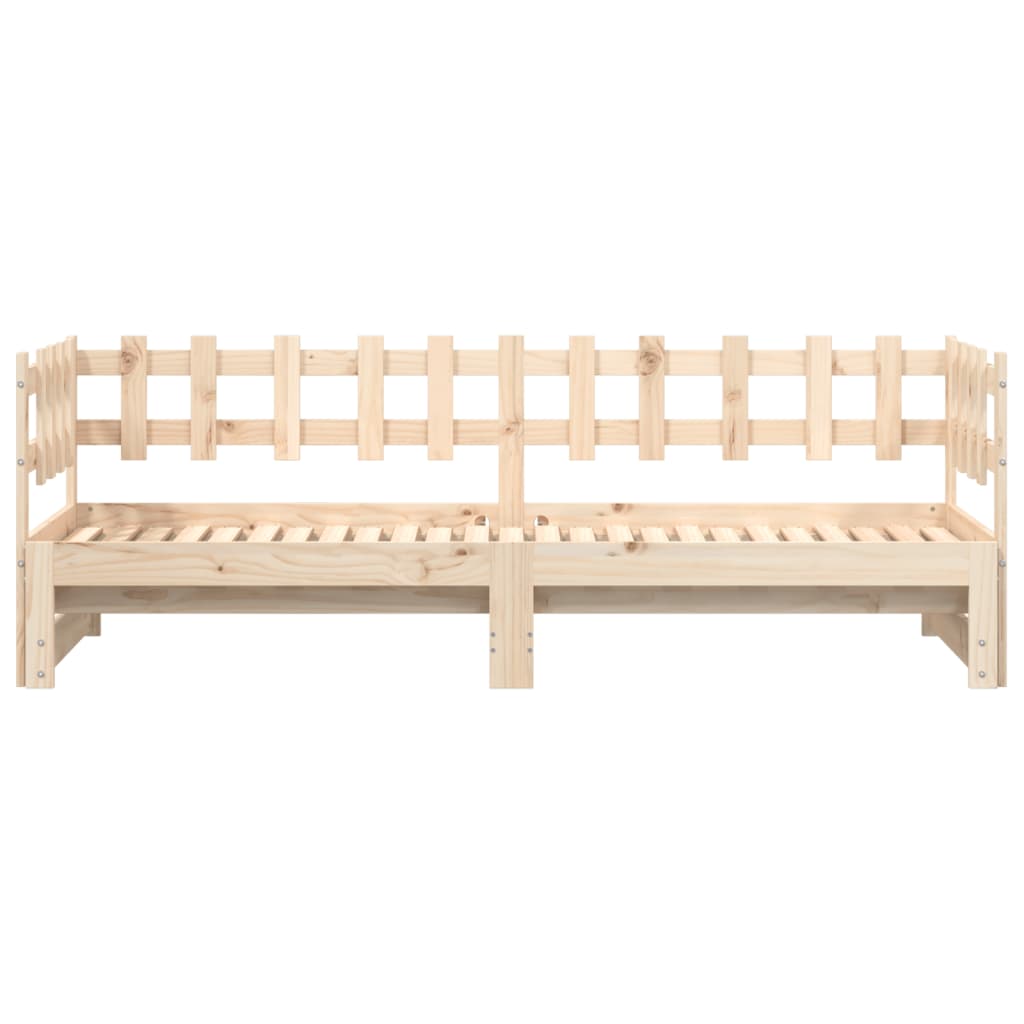 Pull-Out Day Bed Without Mattress 2X(90X190) Cm Solid Wood