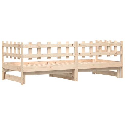 Pull-Out Day Bed Without Mattress 2X(90X190) Cm Solid Wood