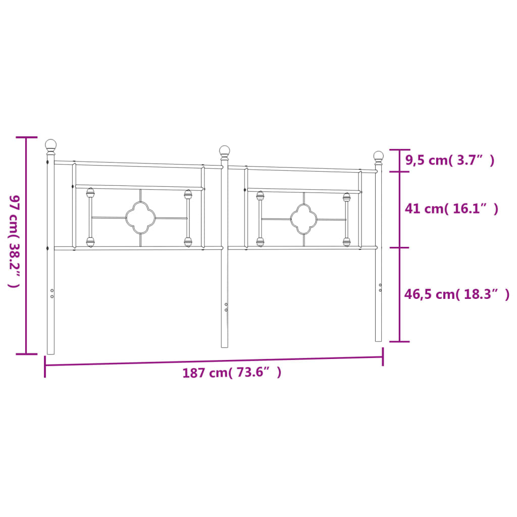 Metal Headboard 183 Cm King