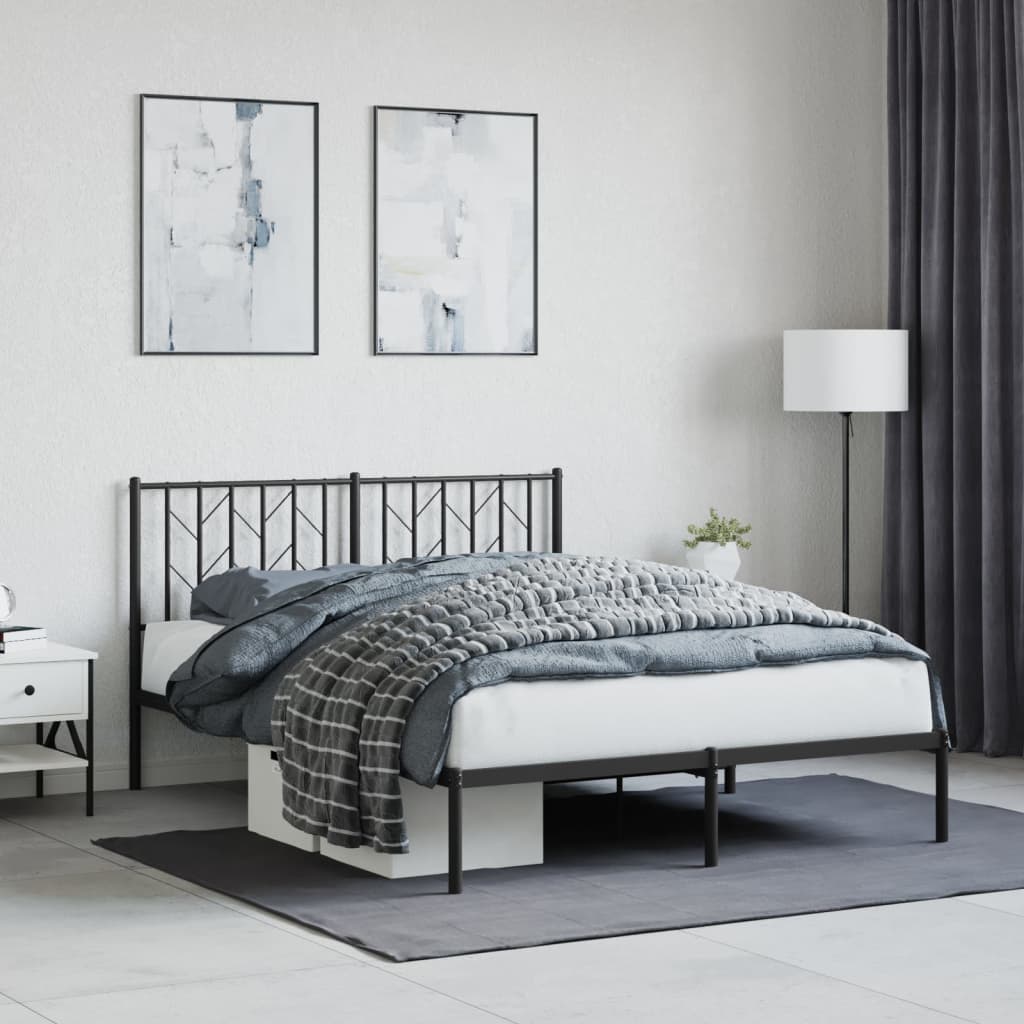 Metal Bed Frame Without Mattress With Footboard