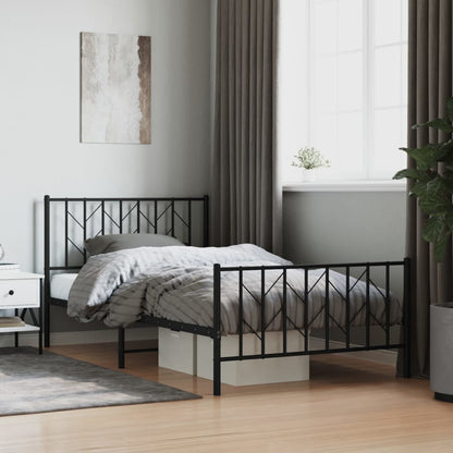 Metal Bed Frame Without Mattress With Footboard