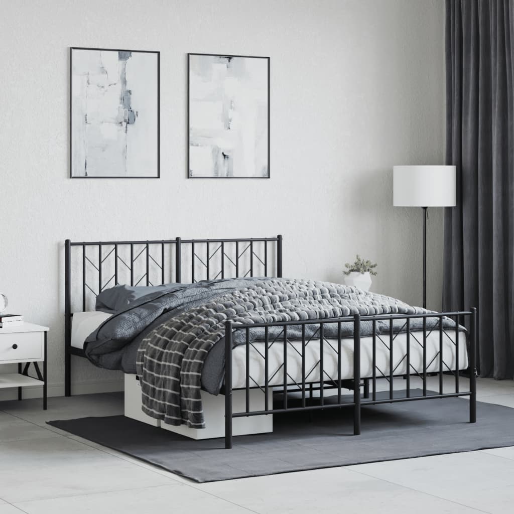 Metal Bed Frame Without Mattress With Footboard