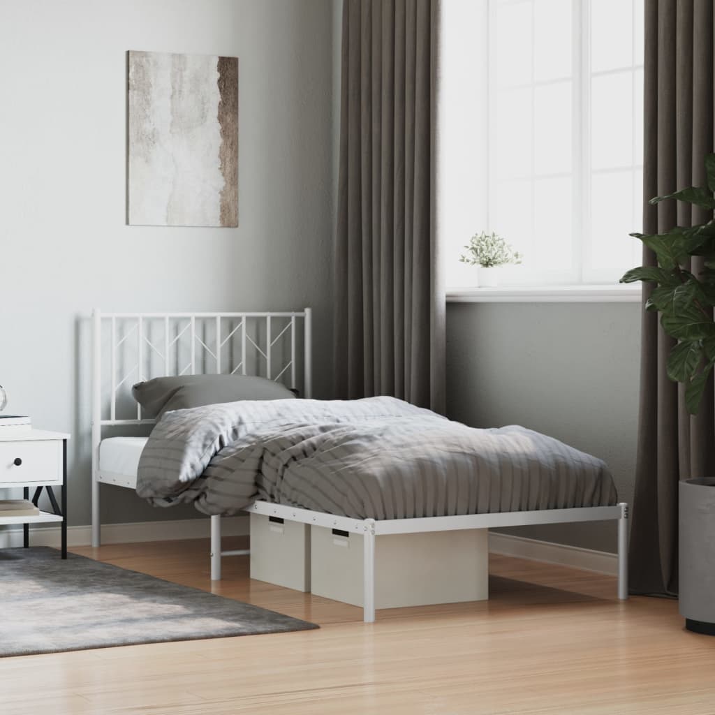 Metal Bed Frame Without Mattress With Footboard