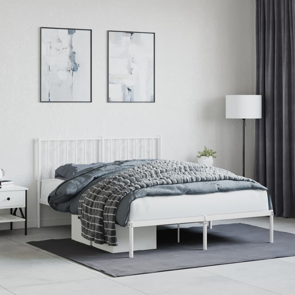 Metal Bed Frame Without Mattress With Footboard