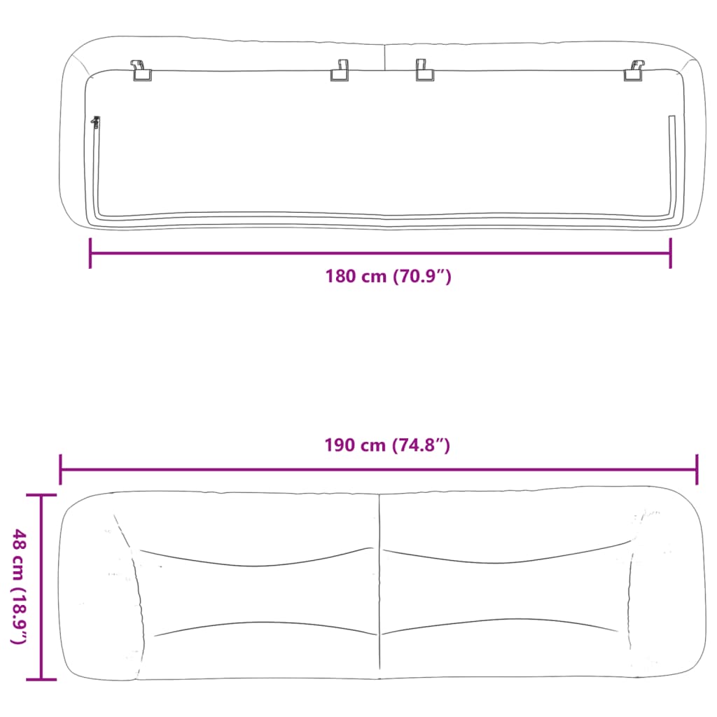 Headboard Cushion &quot;Hvar&quot; Fabric