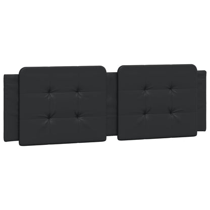 Headboard Cushion &quot;Zadar&quot; Black 152 Cm Queen Faux Leather