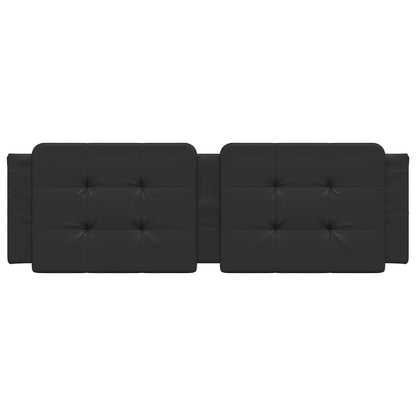Headboard Cushion &quot;Zadar&quot; Black 152 Cm Queen Faux Leather