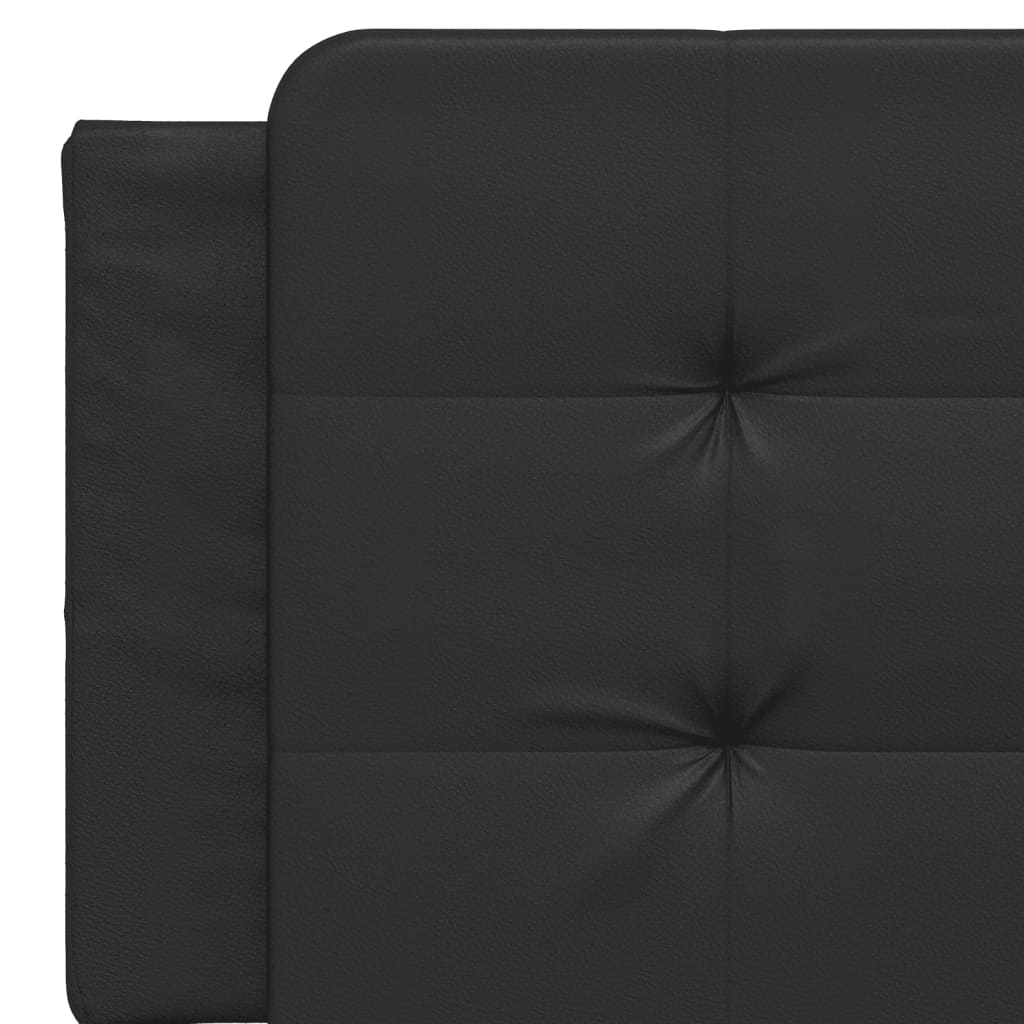 Headboard Cushion &quot;Zadar&quot; Black 152 Cm Queen Faux Leather