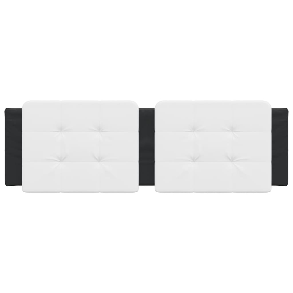 Headboard Cushion &quot;Zadar&quot; White And Black 152 Cm Queen Faux Leather