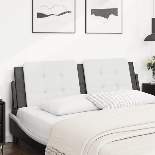 Headboard Cushion &quot;Zadar&quot; White And Black 152 Cm Queen Faux Leather