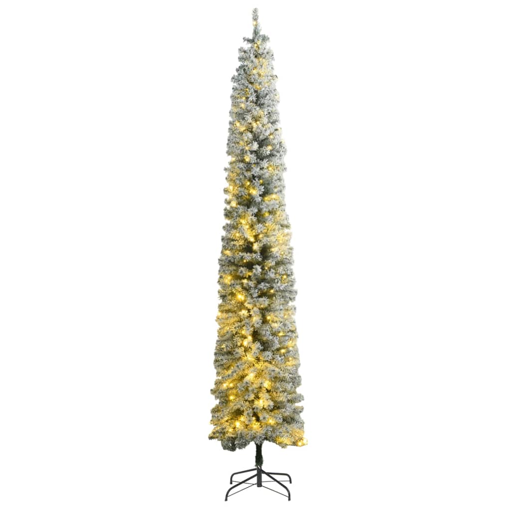Slim Artificial Pre-Lit Christmas Tree With Ball Set Green