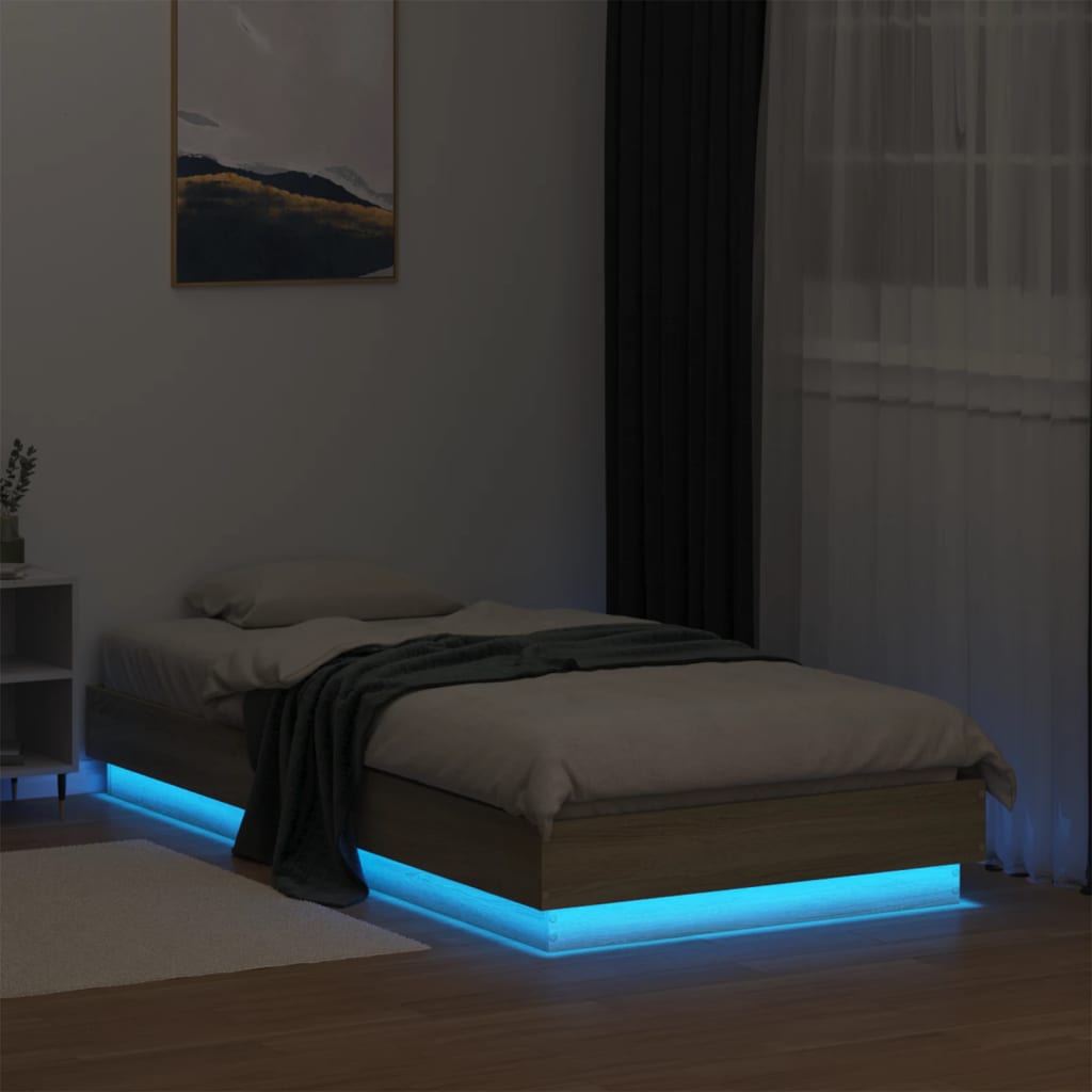 Bed Frame Without Mattress With Led Lights