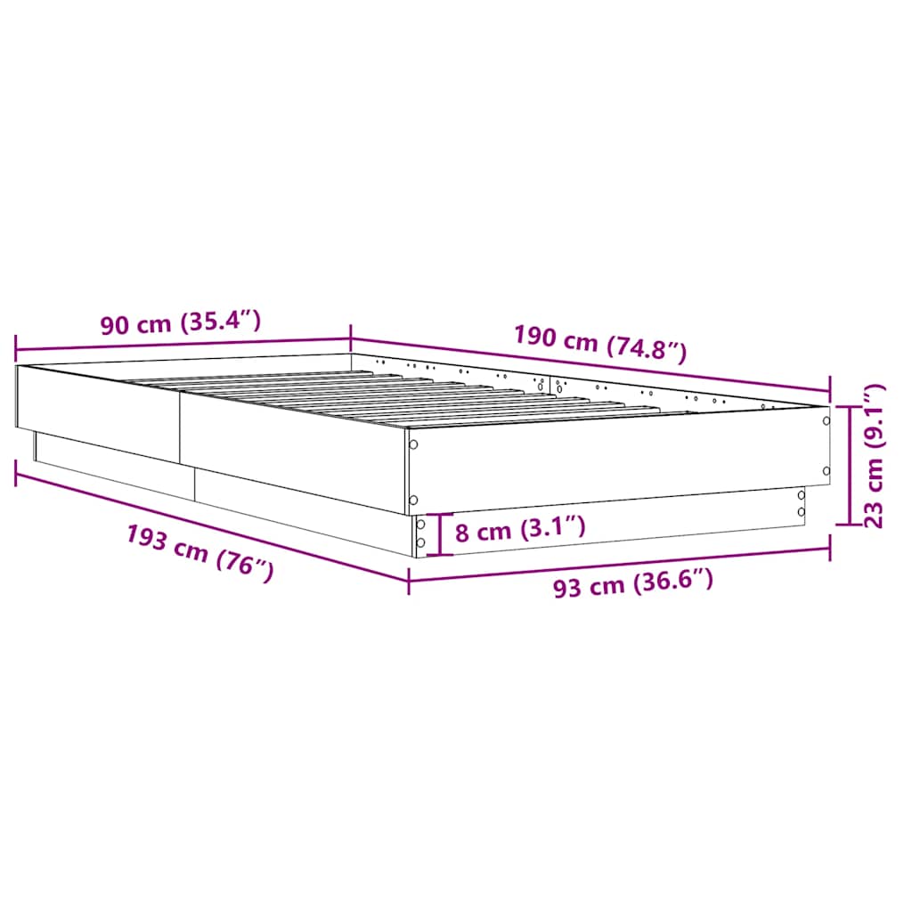 Bed Frame Without Mattress Engineered Wood