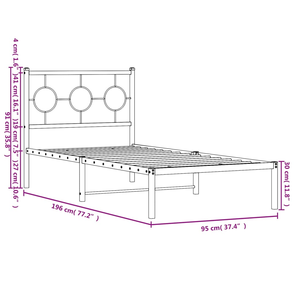 Metal Bed Frame Without Mattress