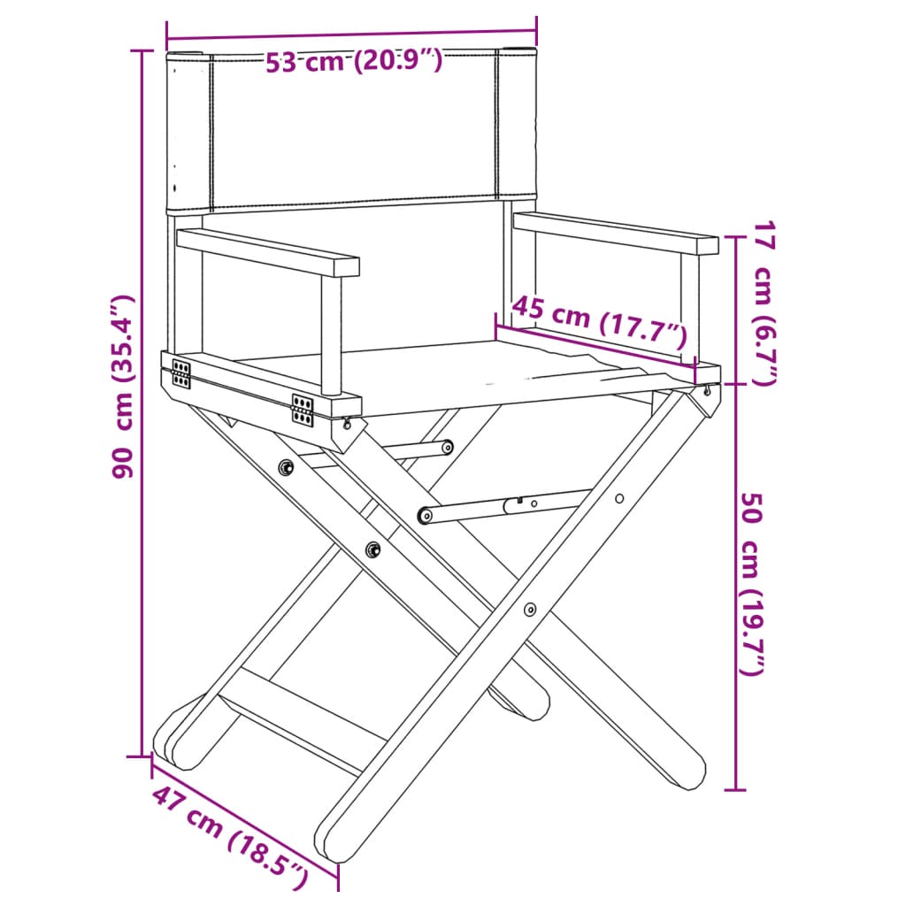 Folding Director Chairs 2 Pcs  Fabric