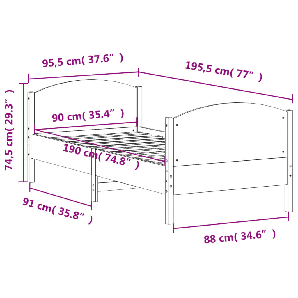 Bed Frame Without Mattress Solid Wood Pine