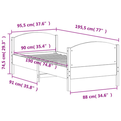 Bed Frame Without Mattress Solid Wood Pine