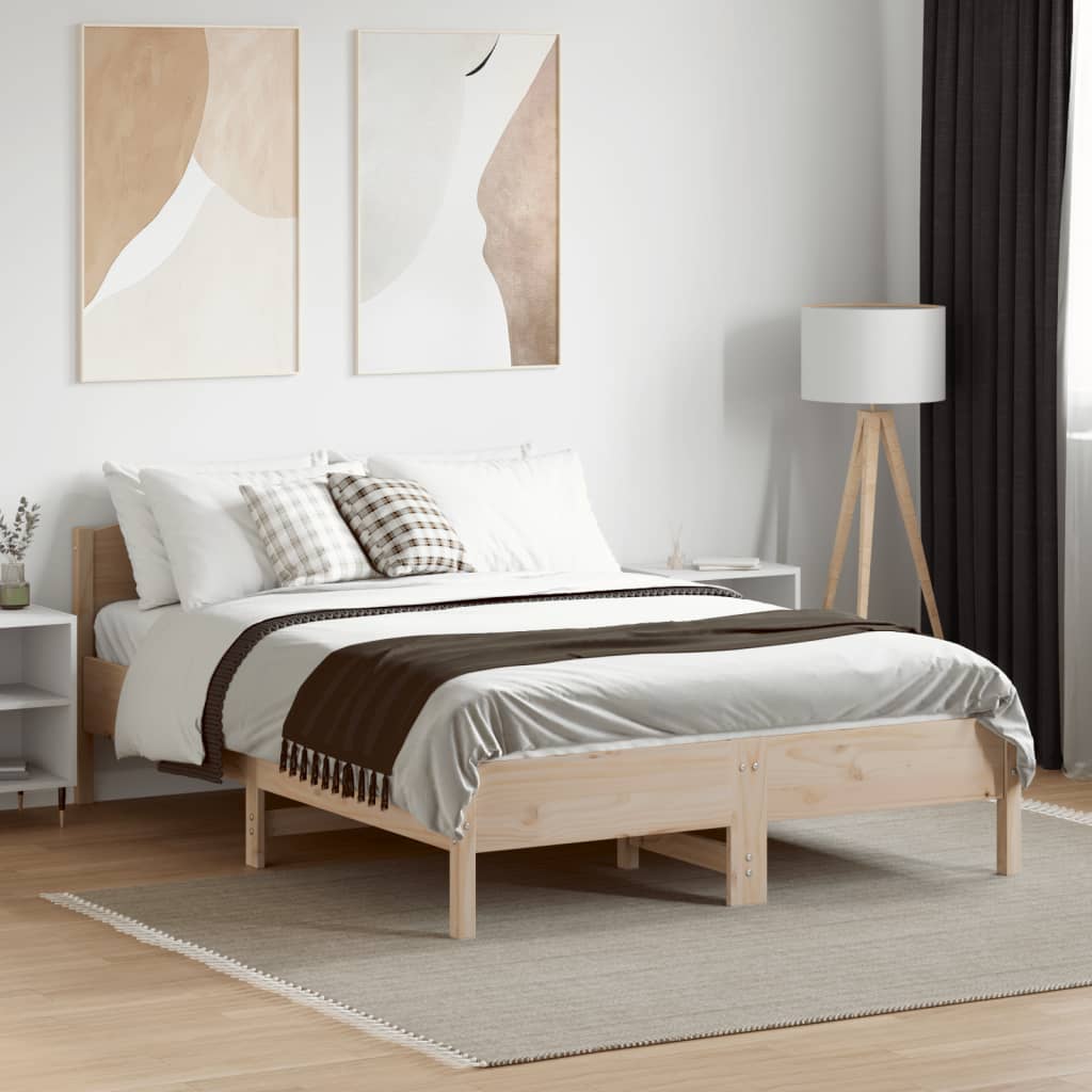 Bed Frame Without Mattress Solid Wood Pine