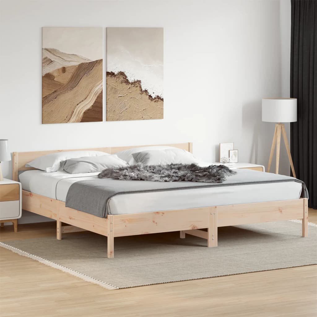 Bed Frame Without Mattress Solid Wood Pine