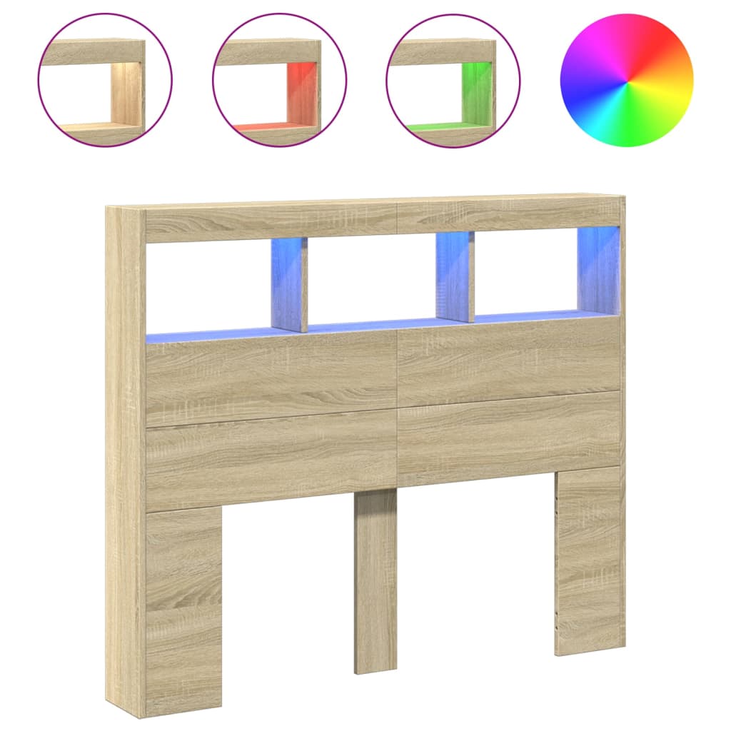 Headboard Cabinet With Led 120 Cm