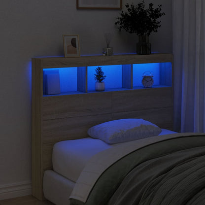 Headboard Cabinet With Led 120 Cm