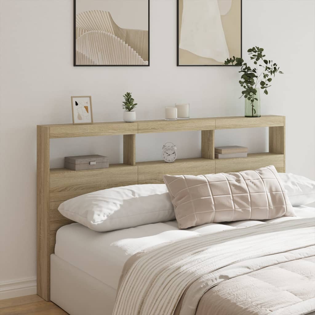 Headboard Cabinet With Led 120 Cm