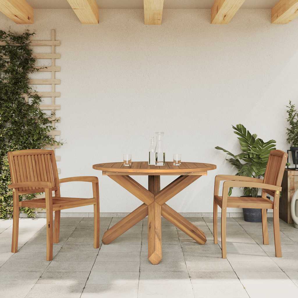 Garden Table Ø Solid Wood Teak