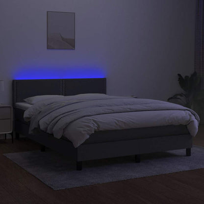 Box Spring Bed With Mattress&Led 100X200Cm Fabric