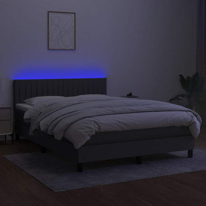 Box Spring Bed With Mattress&Led 100X200Cm Fabric
