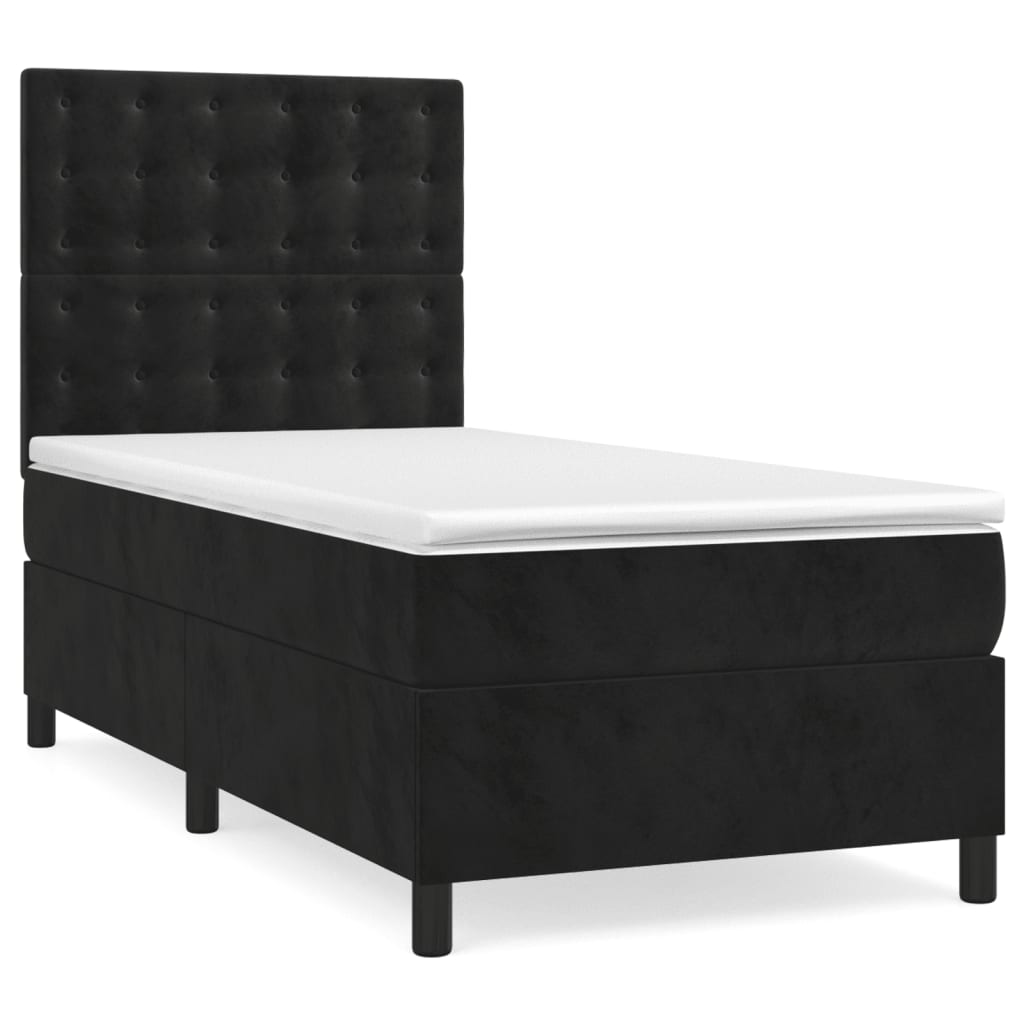 Box Spring Bed With Mattress 106X203 Cm Velvet