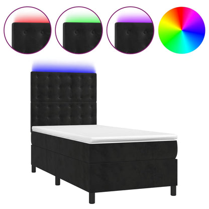 Box Spring Bed With Mattress&Led 106X203 Cm Velvet