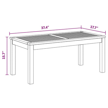 Garden Natural 110 X 64 X 76.5 Cm Solid Teak Wood