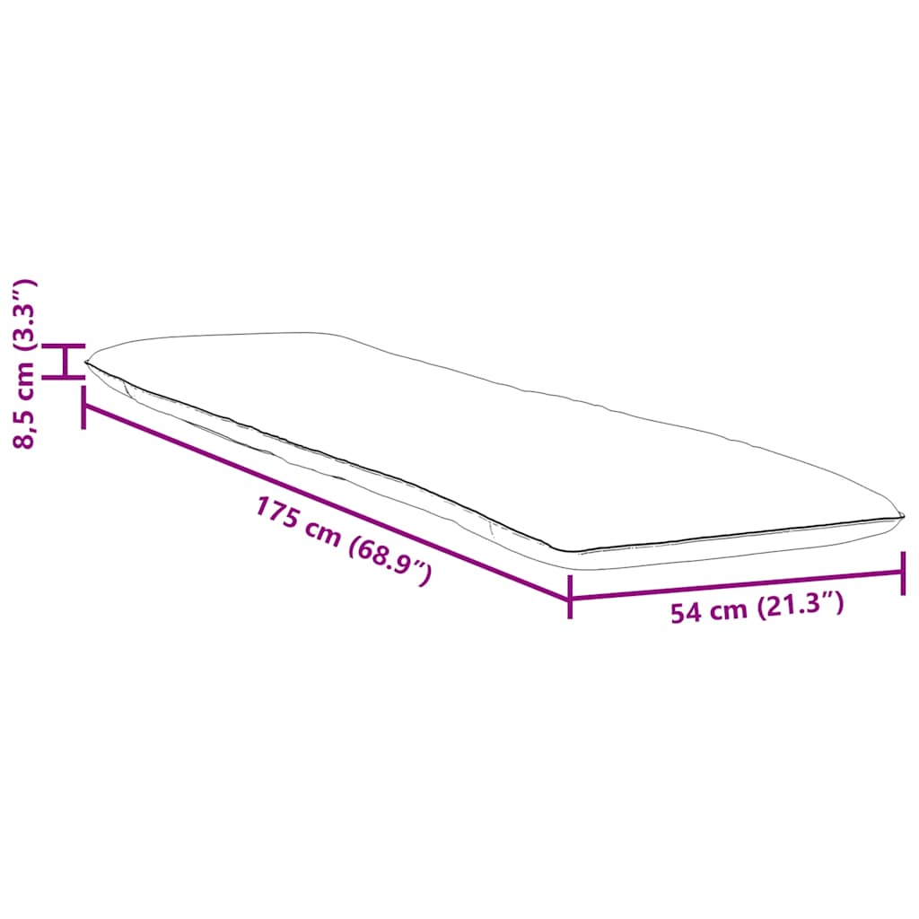 Folding Sun Lounger 175X54X8.5 Cm Oxford Fabric