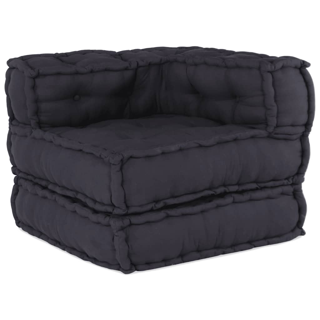 2-Seater Modular Pouffe Fabric