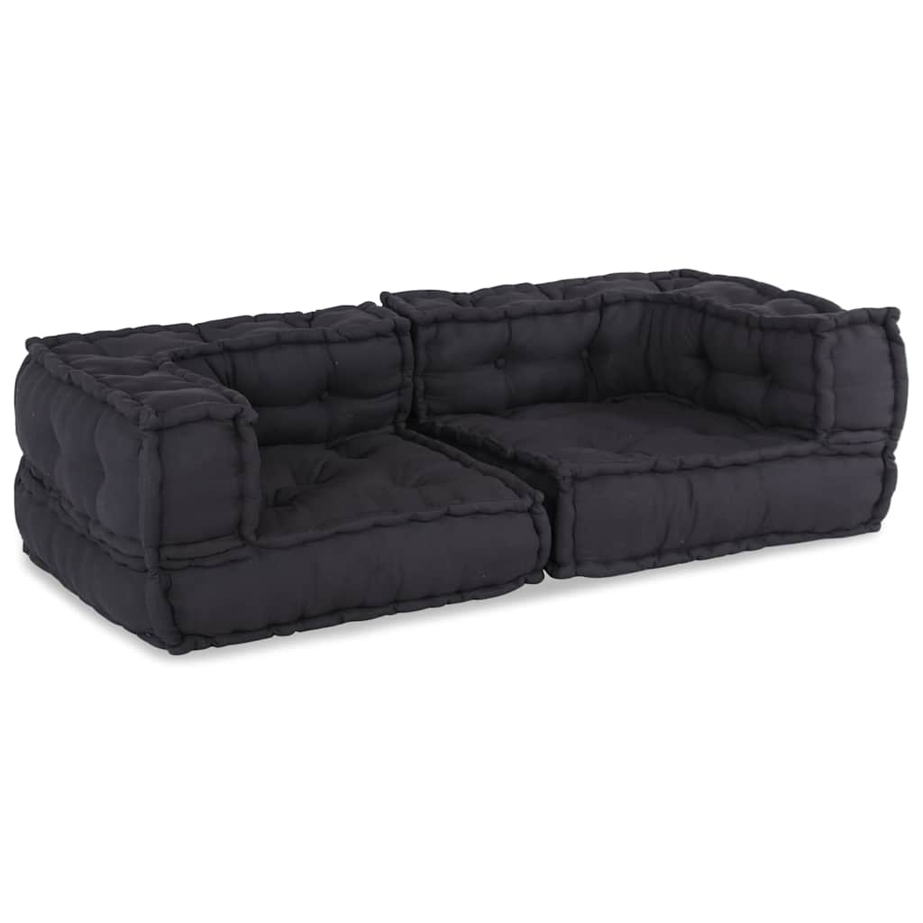 2-Seater Modular Pouffe Fabric