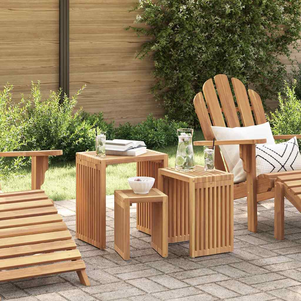 Garden Side Table Brown 45 X 42.5 X 45 Cm Solid Teak Wood