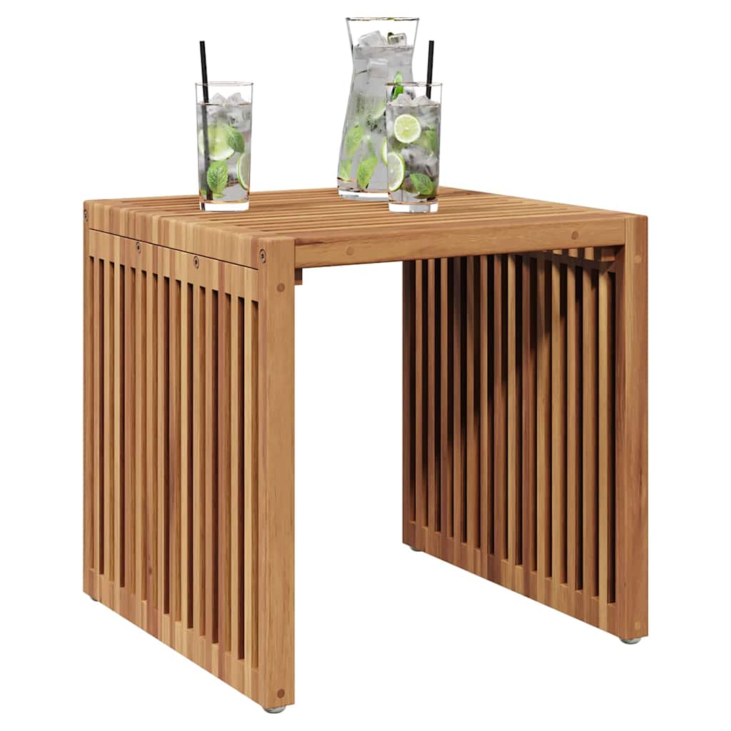 Garden Side Table Brown 45 X 42.5 X 45 Cm Solid Teak Wood