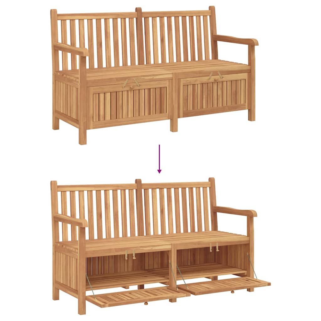 Garden Storage Bench Brown 150 X 60 X 90 Cm Solid Teak Wood