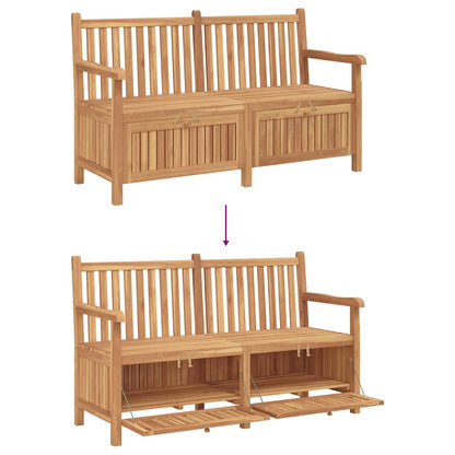 Garden Storage Bench Brown 150 X 60 X 90 Cm Solid Teak Wood