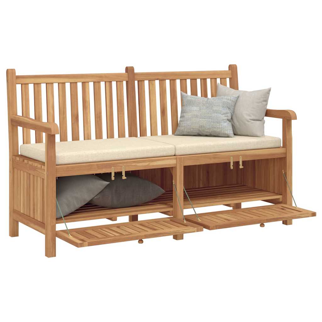 Garden Storage Bench Brown 150 X 60 X 90 Cm Solid Teak Wood