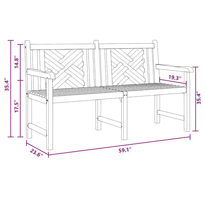 Garden Bench Brown 150 X 60 X 90 Cm Solid Teak Wood
