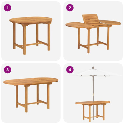 Garden Dining Set 5 Pcs Brown 160 X 80 X 75 Cm Solid Teak Wood