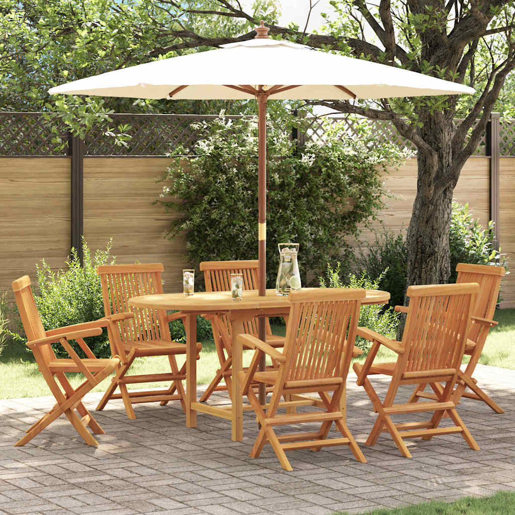 Garden Dining Set 5 Pcs Brown 160 X 80 X 75 Cm Solid Teak Wood