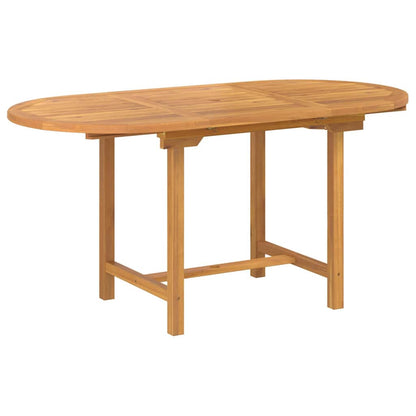 Garden Dining Set 5 Pcs Brown 160 X 80 X 75 Cm Solid Teak Wood