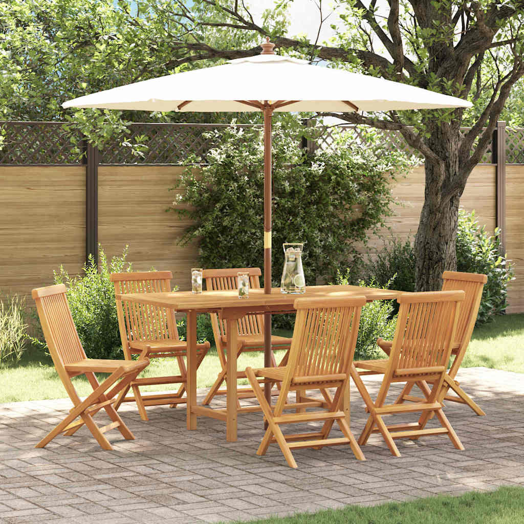 Garden Dining Set 5 Pcs Brown 160 X 80 X 75 Cm Solid Teak Wood