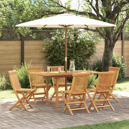 Garden Dining Set 5 Pcs Brown 160 X 80 X 75 Cm Solid Teak Wood