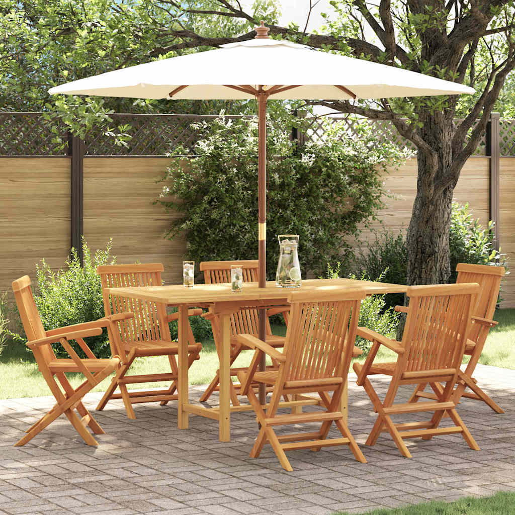 Garden Dining Set 5 Pcs Brown 160 X 80 X 75 Cm Solid Teak Wood