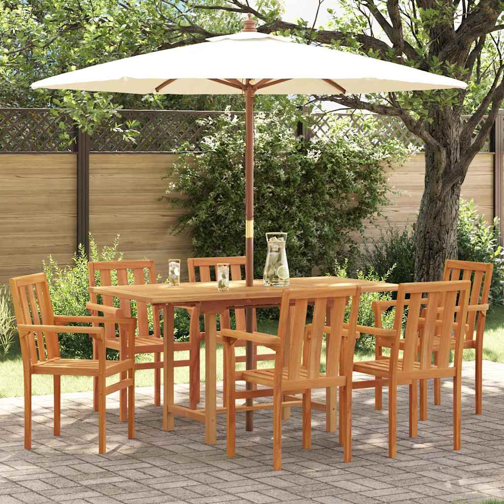 Garden Dining Set 5 Pcs Brown 160 X 80 X 75 Cm Solid Teak Wood