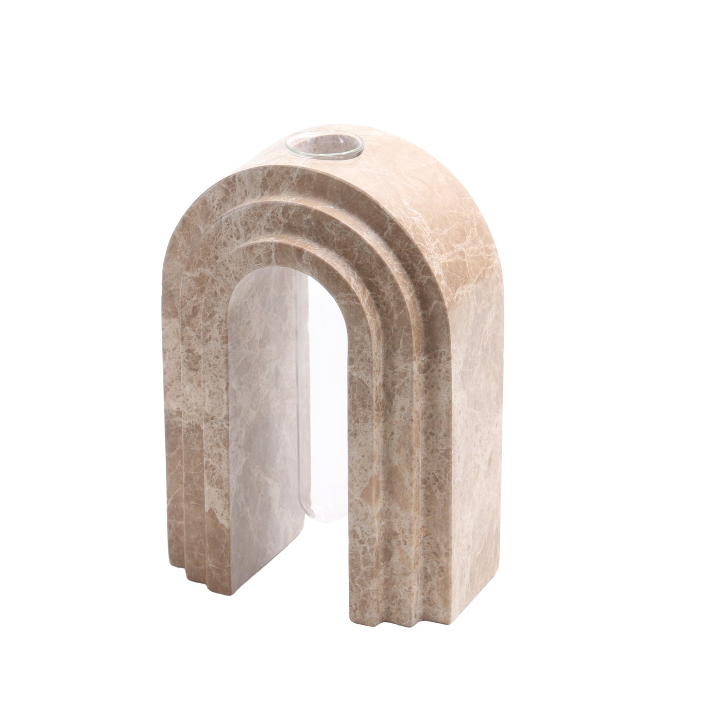 CAC10698-KM Marble Arch Vase - Light Coffee